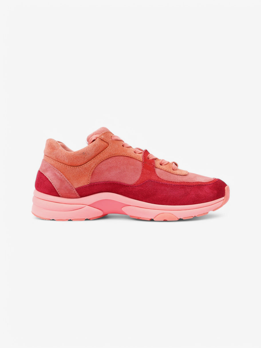 Chanel CC Logo Sneakers Salmon / Red / Beige Suede EU 38 UK 5 Image 4