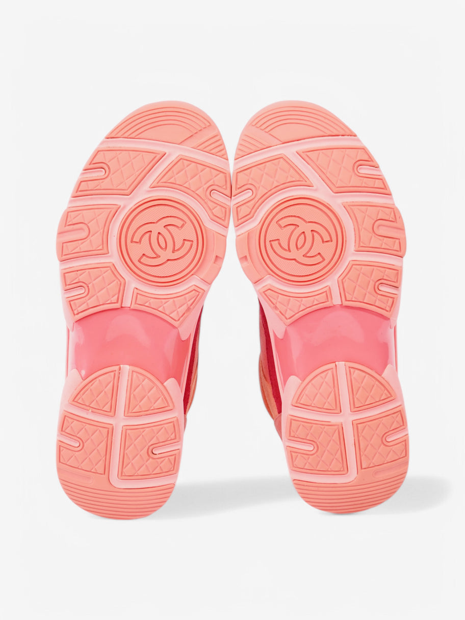 Chanel CC Logo Sneakers Salmon / Red / Beige Suede EU 38 UK 5 Image 7