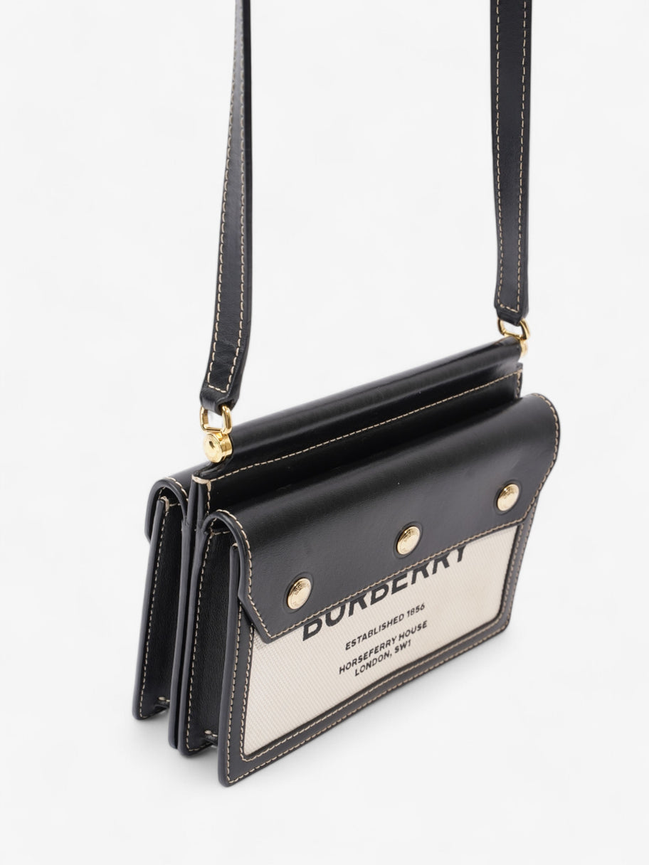 Burberry Horseferry Print Title Bag Beige / Black Canvas Mini Image 7