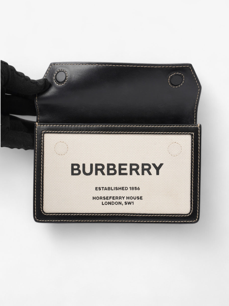 Burberry Horseferry Print Title Bag Beige / Black Canvas Mini Image 8