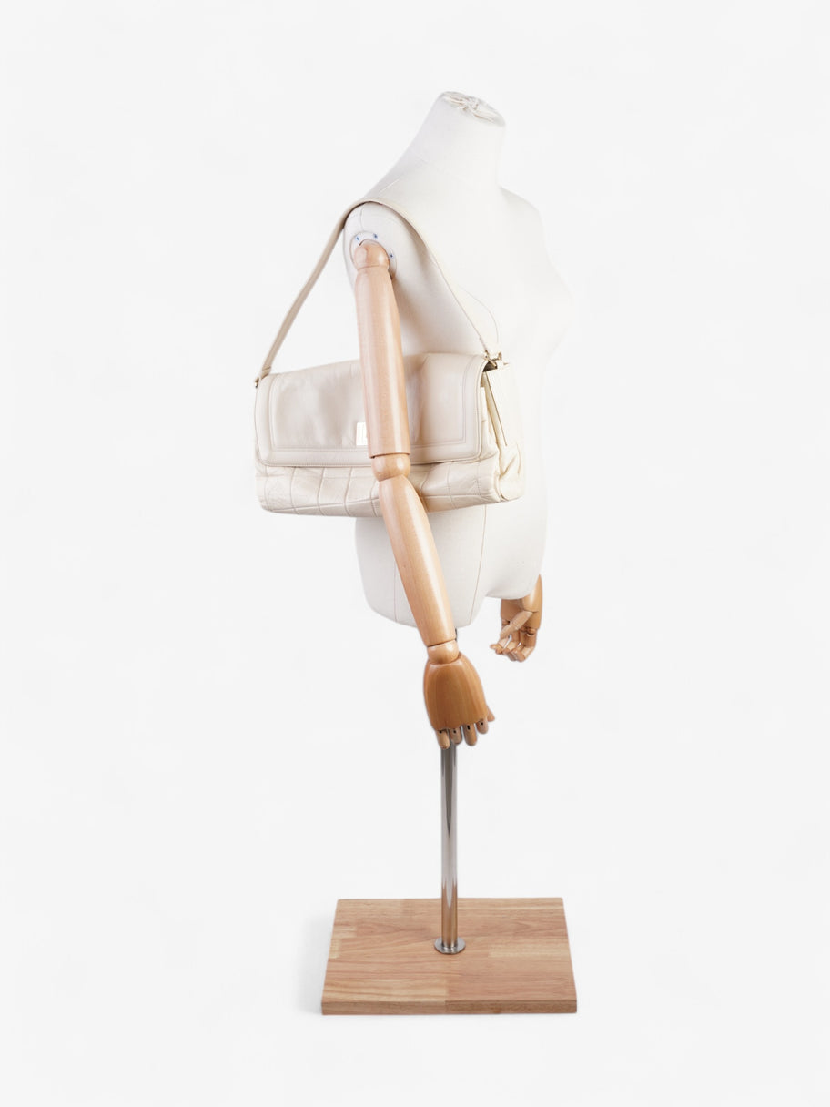 Chanel 2.55 Cream Lambskin Leather Image 2