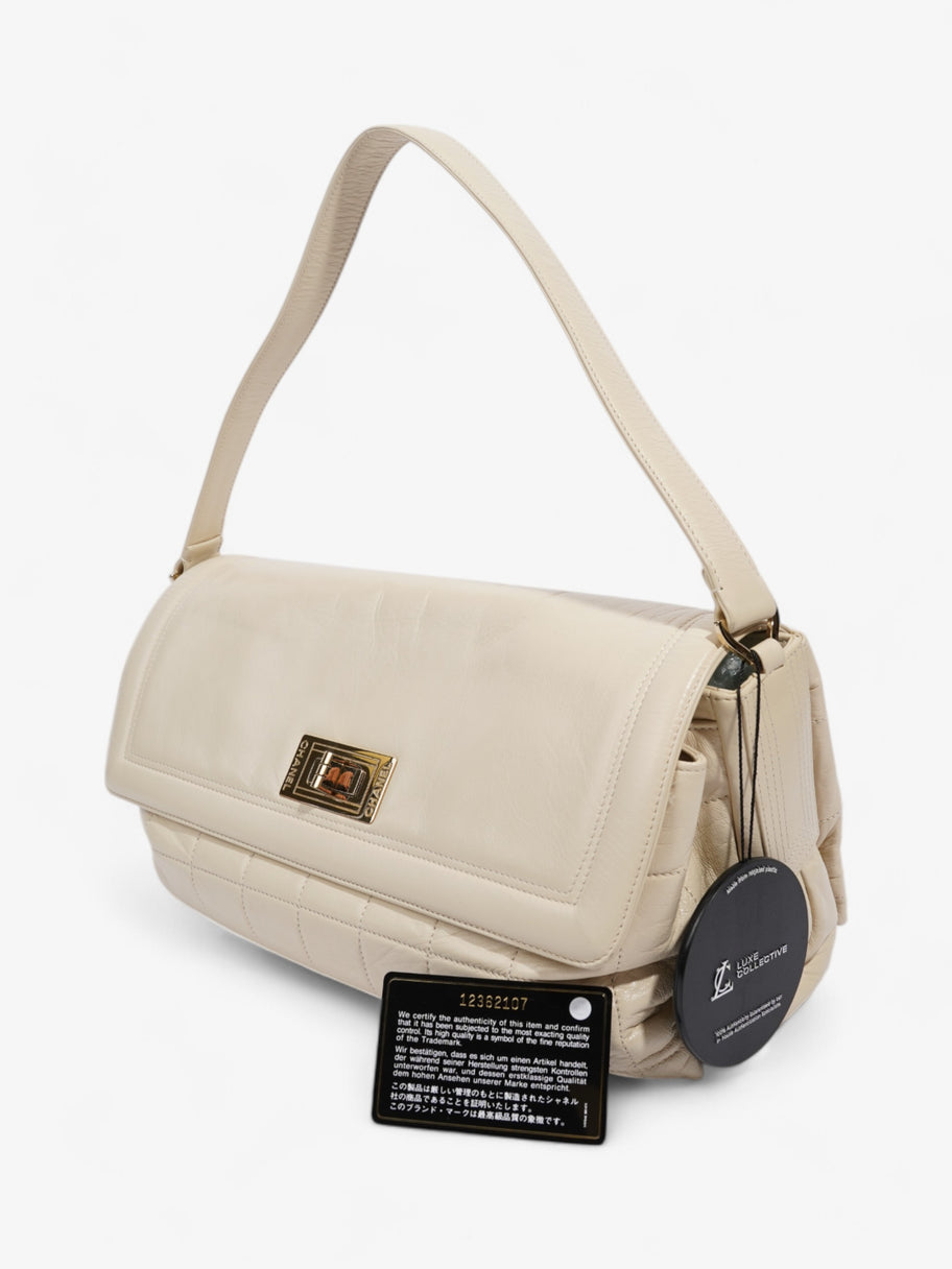 Chanel 2.55 Cream Lambskin Leather Image 12