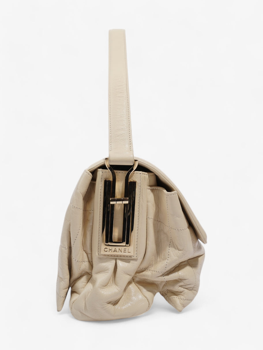 Chanel 2.55 Cream Lambskin Leather Image 5