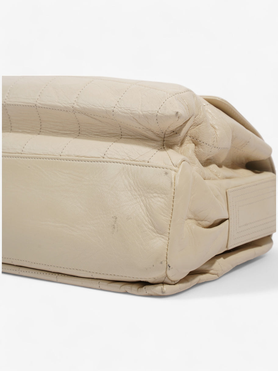 Chanel 2.55 Cream Lambskin Leather Image 7