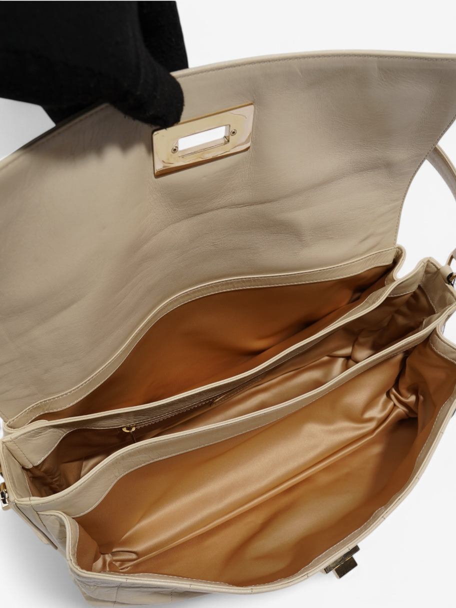 Chanel 2.55 Cream Lambskin Leather Image 22