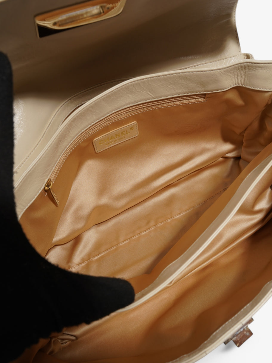 Chanel 2.55 Cream Lambskin Leather Image 10