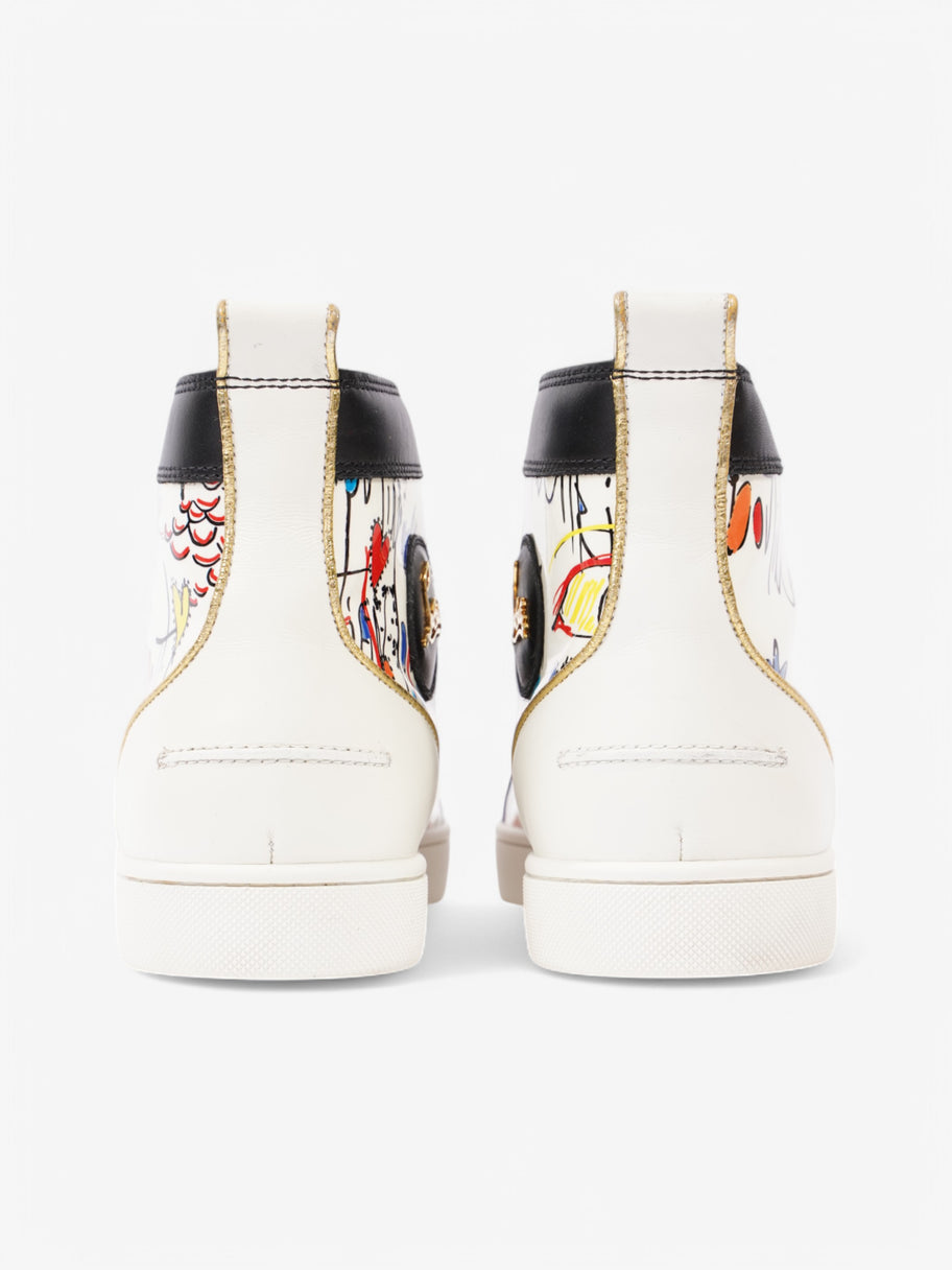 Christian Louboutin Louis Junior Spike High-Top White  / Black / Red Patent Leather EU 43 UK 9 Image 6