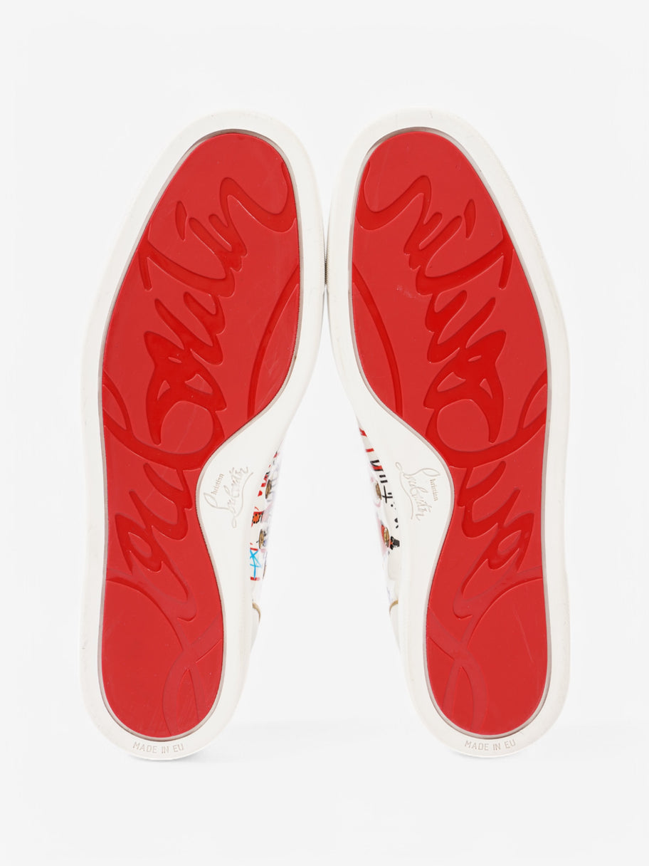 Christian Louboutin Louis Junior Spike High-Top White  / Black / Red Patent Leather EU 43 UK 9 Image 7