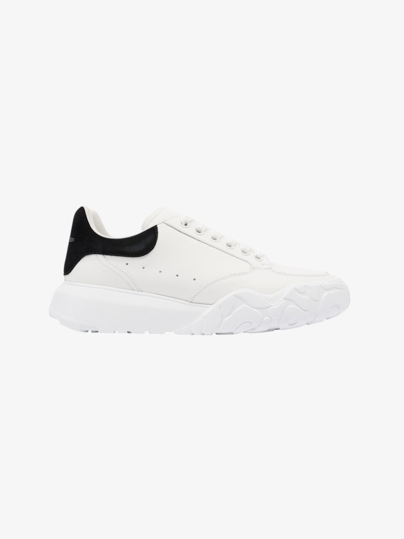  Alexander McQueen Oversized Court Sneakers White  / Black Tab Leather EU 39.5 UK 6.5