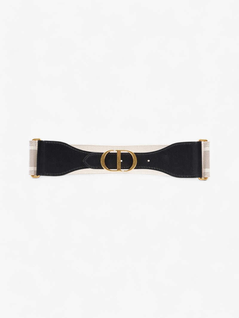  Christian Dior CD Belt Beige / Black Canvas 75cm / UK 8