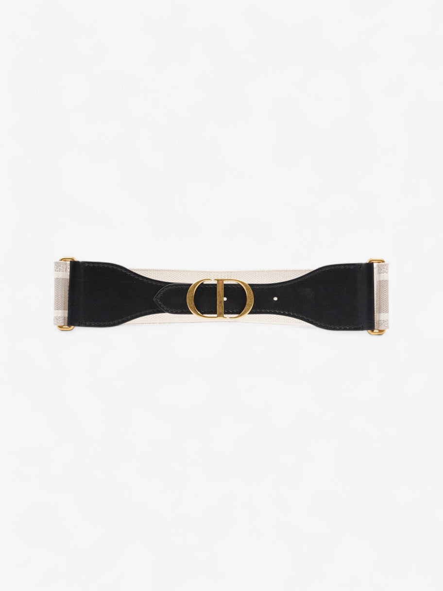 Christian Dior CD Belt Beige / Black Canvas 75cm / UK 8 Image 1