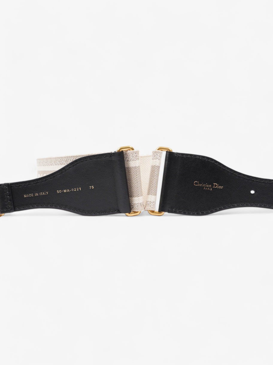 Christian Dior CD Belt Beige / Black Canvas 75cm / UK 8 Image 4