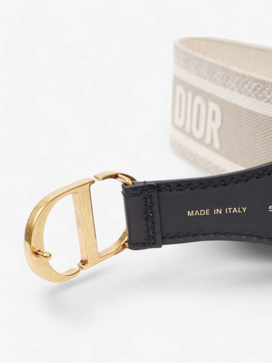 Christian Dior CD Belt Beige / Black Canvas 75cm / UK 8 Image 5
