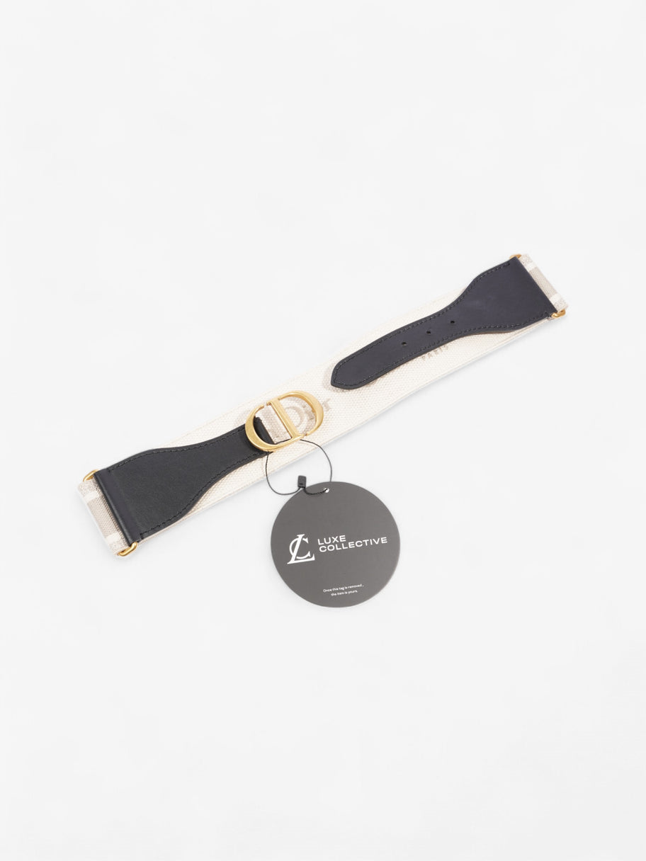 Christian Dior CD Belt Beige / Black Canvas 75cm / UK 8 Image 7