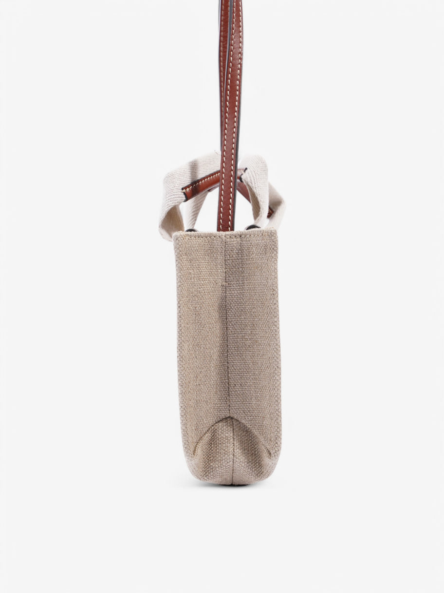 Chloe Woody Tote Beige Canvas Mini Image 5