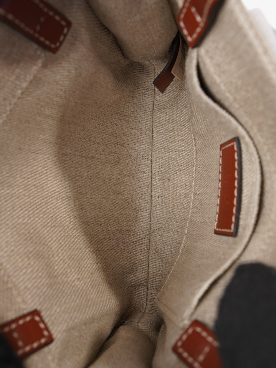Chloe Woody Tote Beige Canvas Mini Image 7