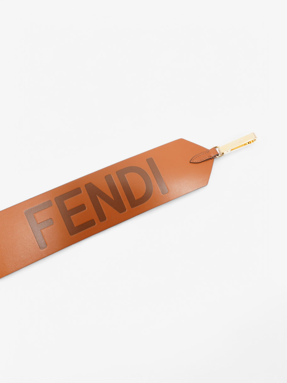 Fendi Logo Belt Tan Leather Image 3