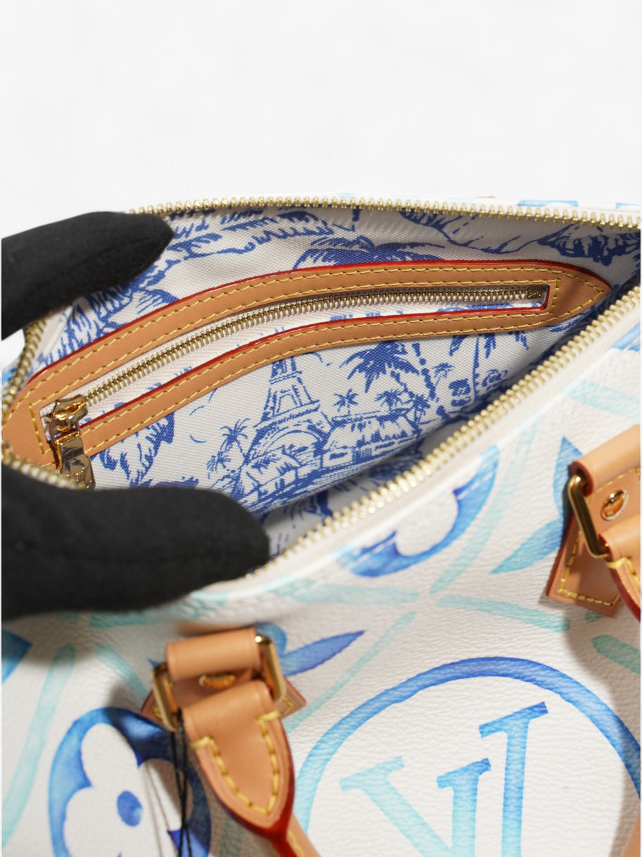 Louis Vuitton LV By The Pool Speedy Bandoulière Lagoon Blue / White Coated Canvas 25 Image 7