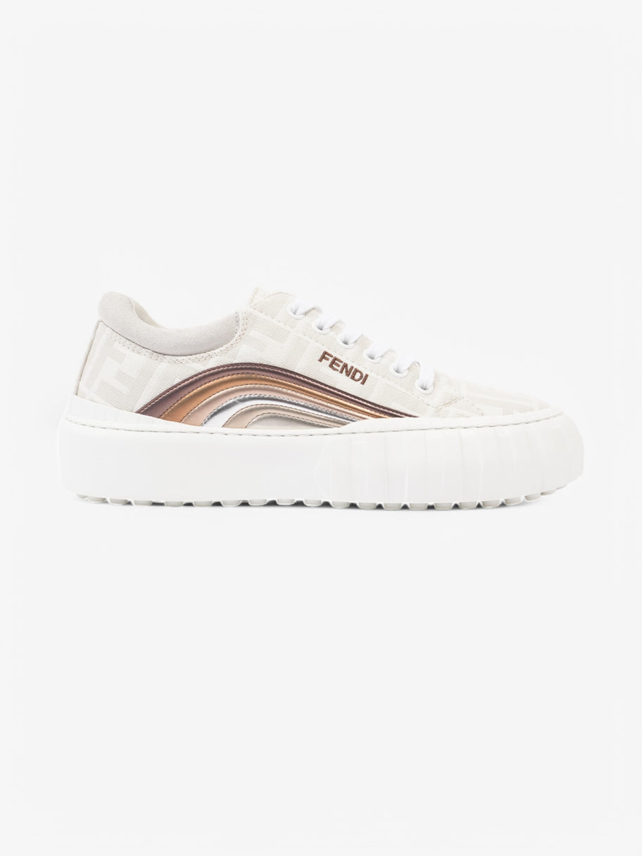 Fendi FF Rainbow Sneakers White  / Stone  / Multicolour Canvas EU 37 UK 4 Image 1