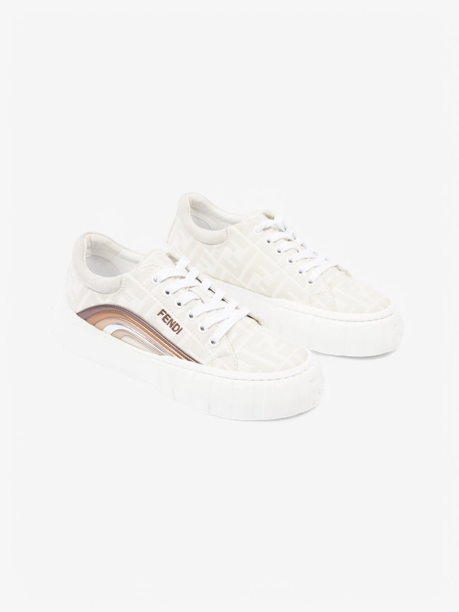 Fendi FF Rainbow Sneakers White  / Stone  / Multicolour Canvas EU 37 UK 4 Image 2