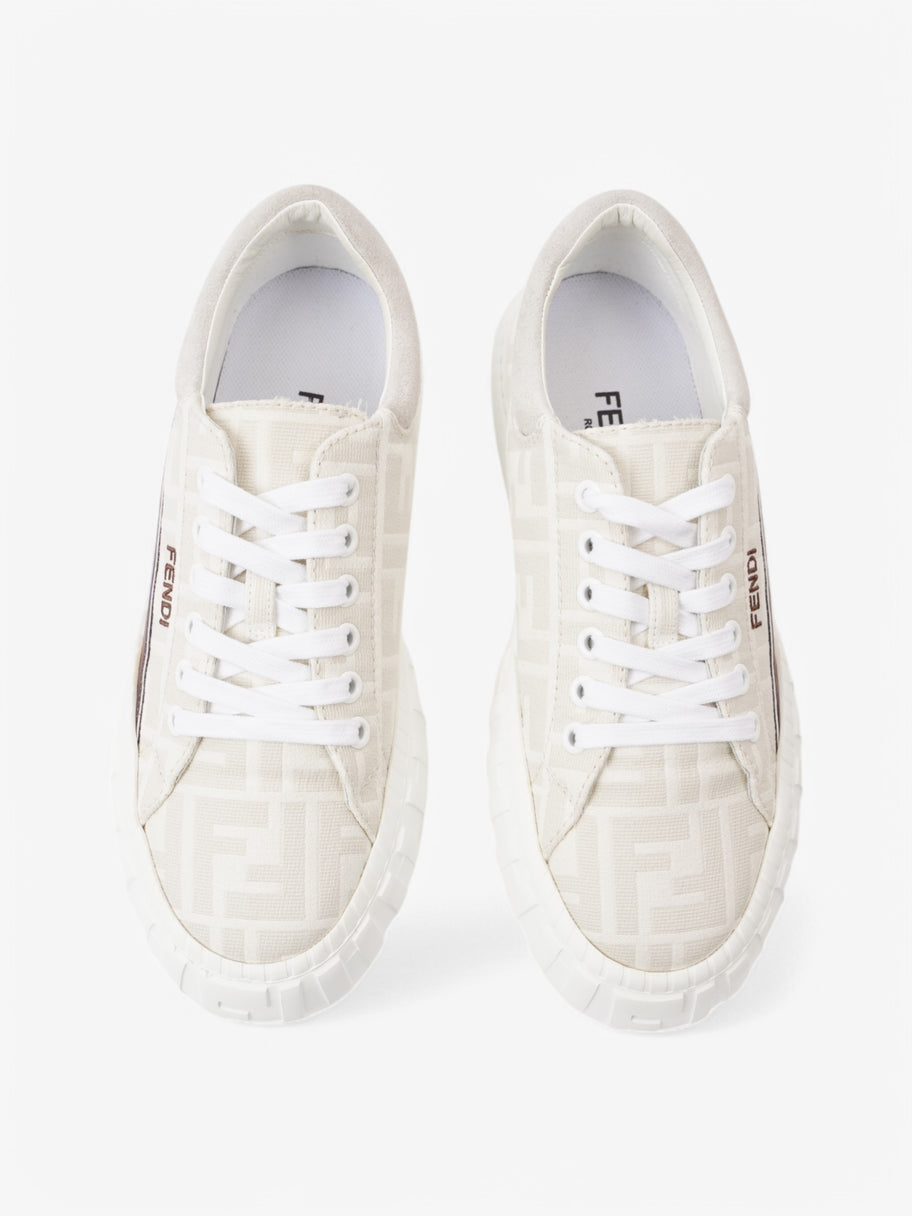 Fendi FF Rainbow Sneakers White  / Stone  / Multicolour Canvas EU 37 UK 4 Image 8