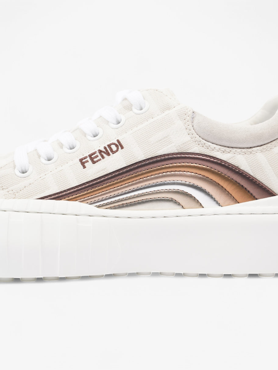 Fendi FF Rainbow Sneakers White  / Stone  / Multicolour Canvas EU 37 UK 4 Image 9