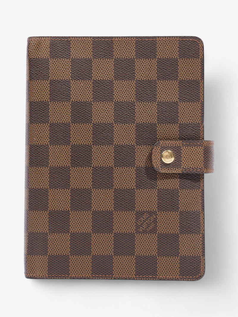  Louis Vuitton Agenda Cover Damier Ebene / Gold Coated Canvas Medium