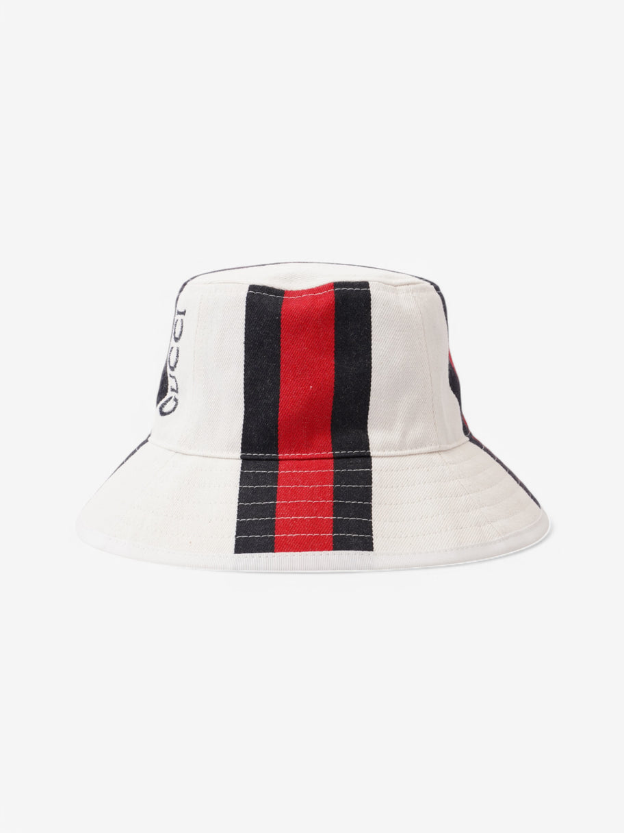 Gucci Gucci Bucket Hat White  / Navy / Red Cotton Small Image 2