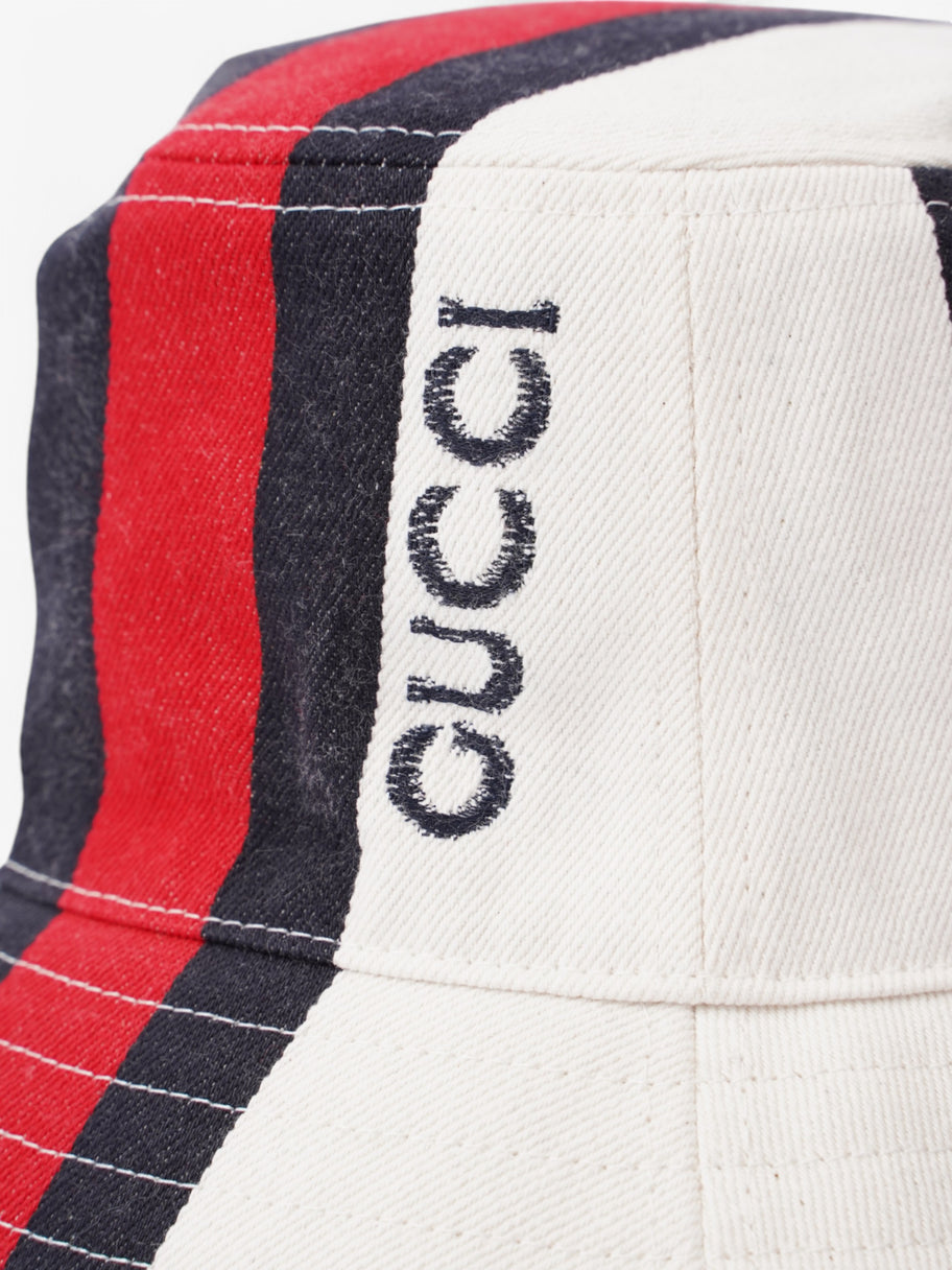 Gucci Gucci Bucket Hat White  / Navy / Red Cotton Small Image 5