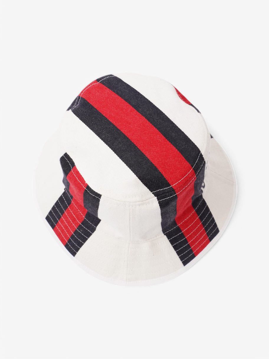 Gucci Gucci Bucket Hat White  / Navy / Red Cotton Small Image 6
