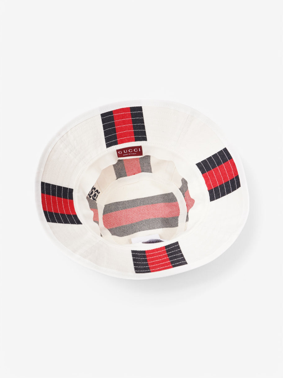 Gucci Gucci Bucket Hat White  / Navy / Red Cotton Small Image 8