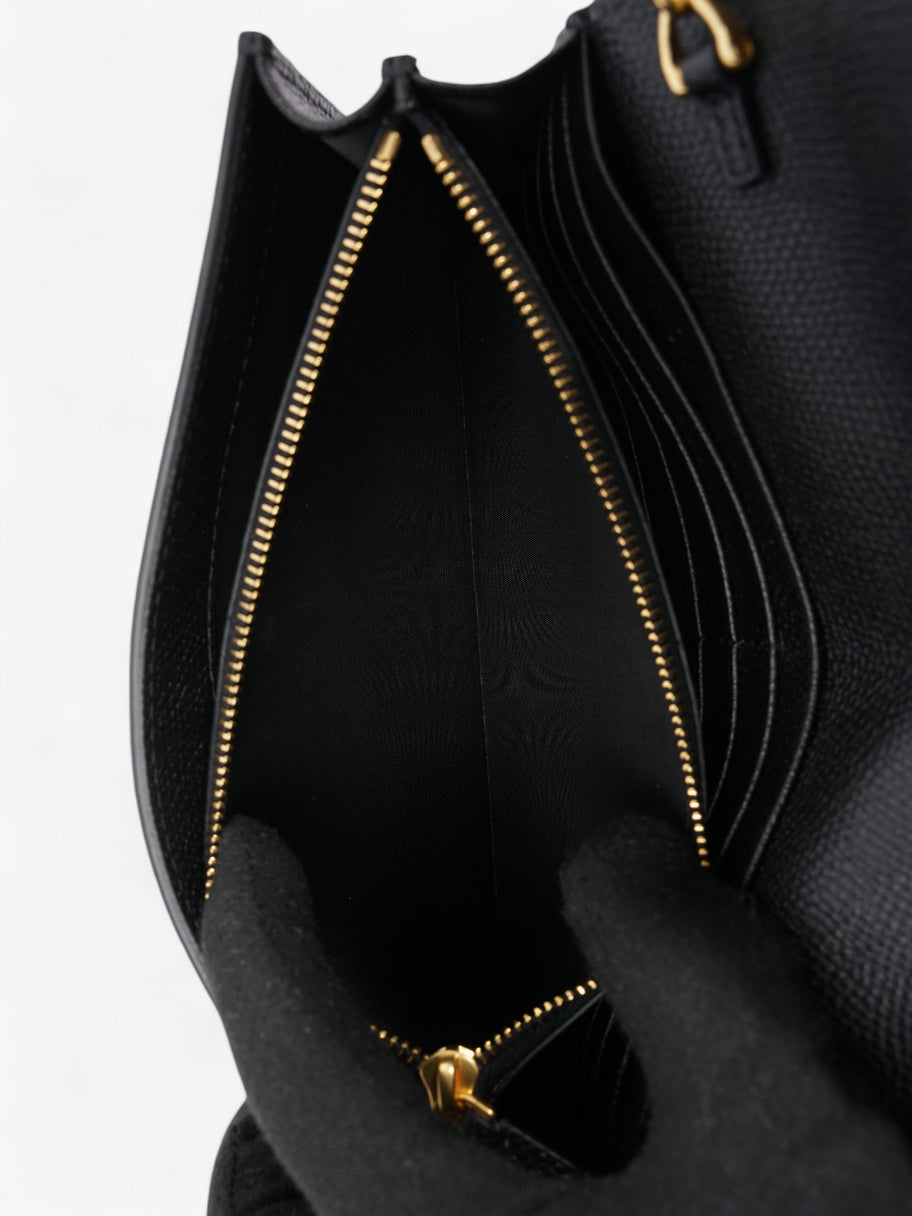Valentino VLogo Signature Chain Wallet Black Leather Image 11