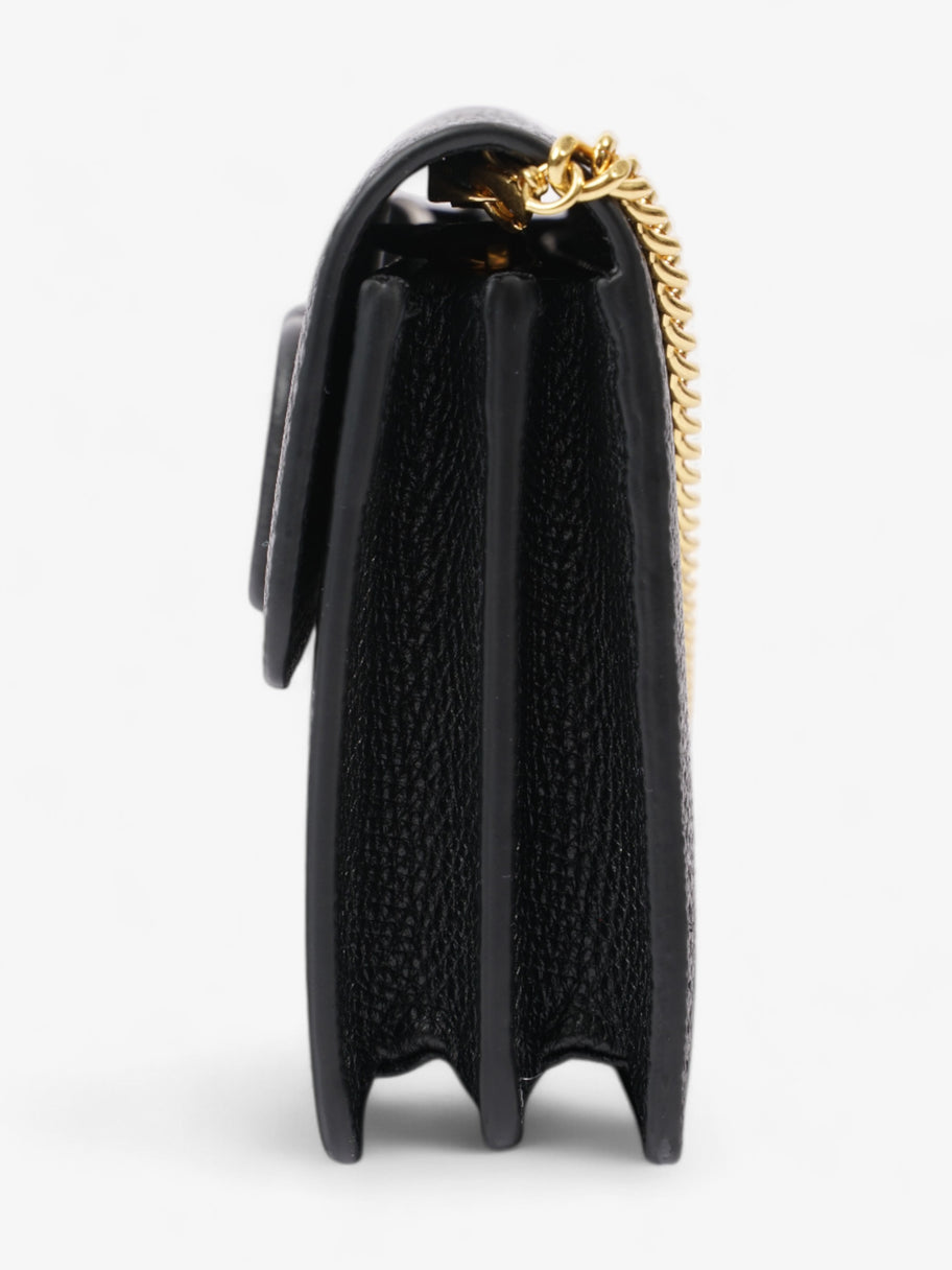 Valentino VLogo Signature Chain Wallet Black Leather Image 3