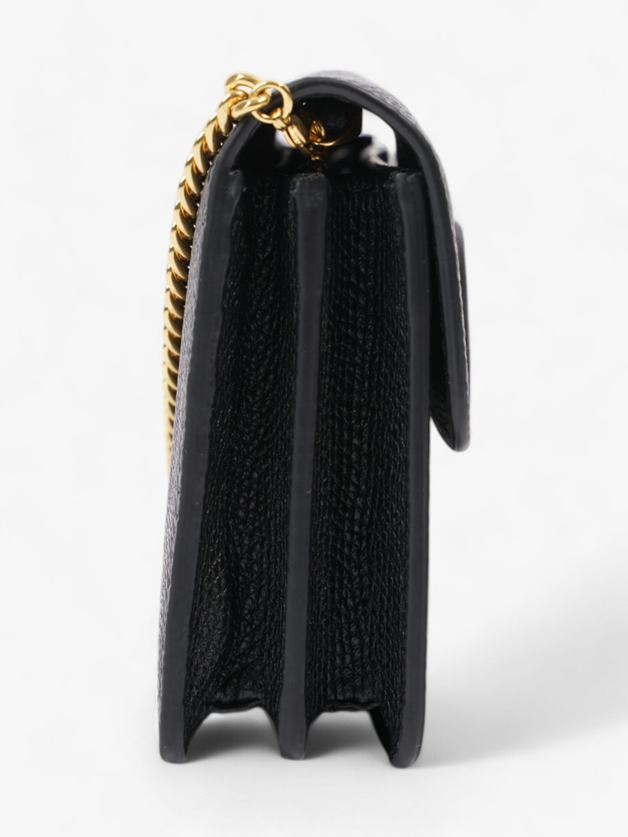 Valentino VLogo Signature Chain Wallet Black Leather Image 5