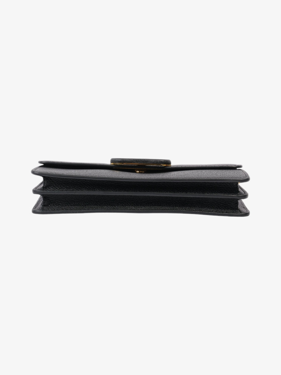 Valentino VLogo Signature Chain Wallet Black Leather Image 6