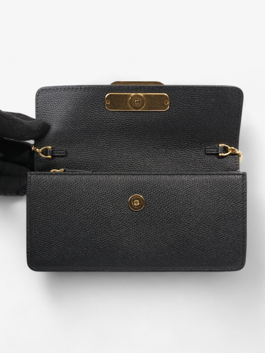 Valentino VLogo Signature Chain Wallet Black Leather Image 8