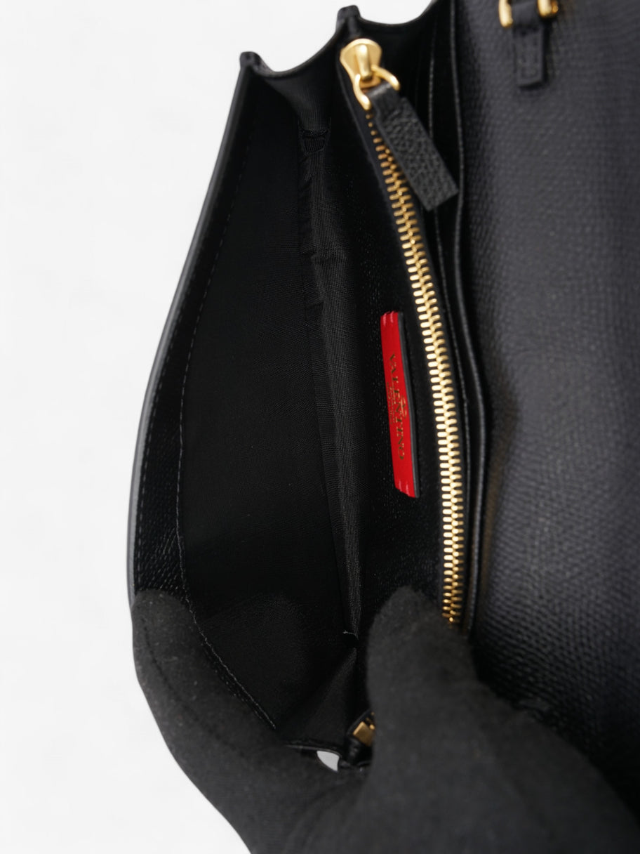 Valentino VLogo Signature Chain Wallet Black Leather Image 9