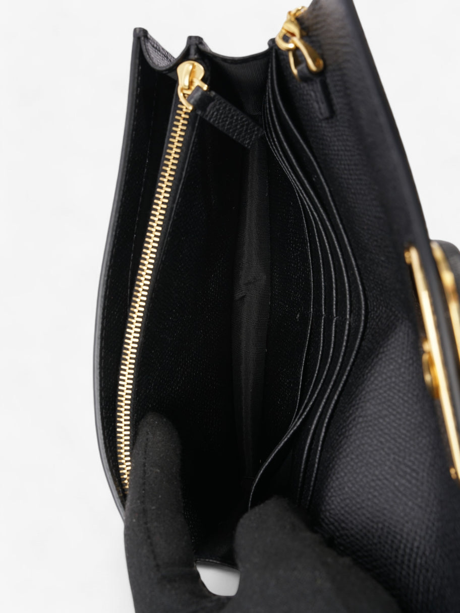 Valentino VLogo Signature Chain Wallet Black Leather Image 10