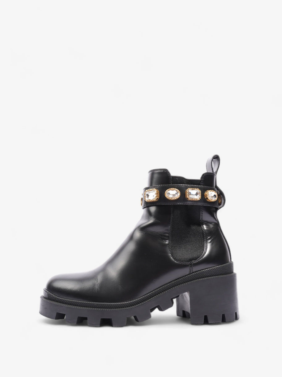 Gucci GG Jewelled Boots 50 Black / Gold Leather EU 37 UK 4 Image 5
