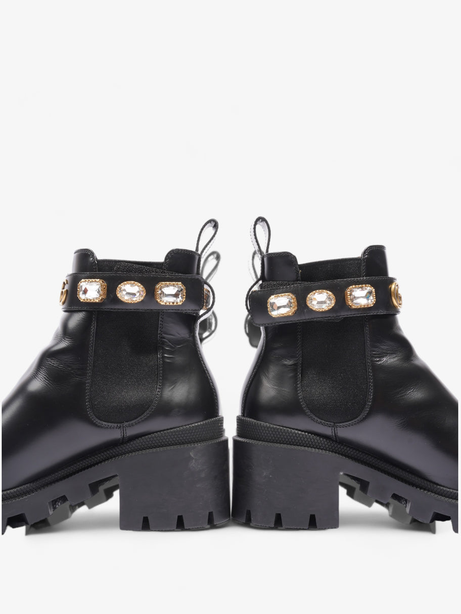 Gucci GG Jewelled Boots 50 Black / Gold Leather EU 37 UK 4 Image 9