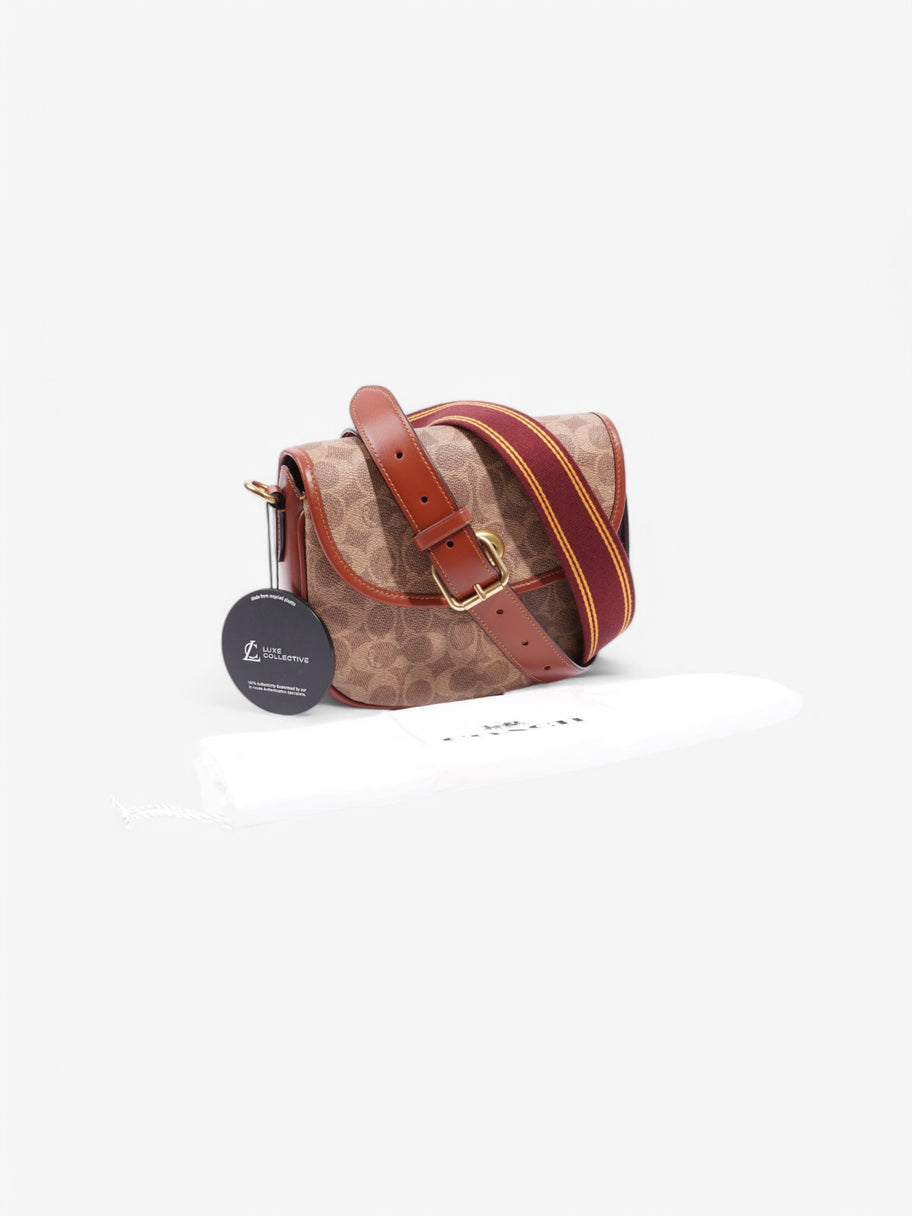 Coach Coach Willow Saddle Handbag Brown / Red Coated Canvas Image 10