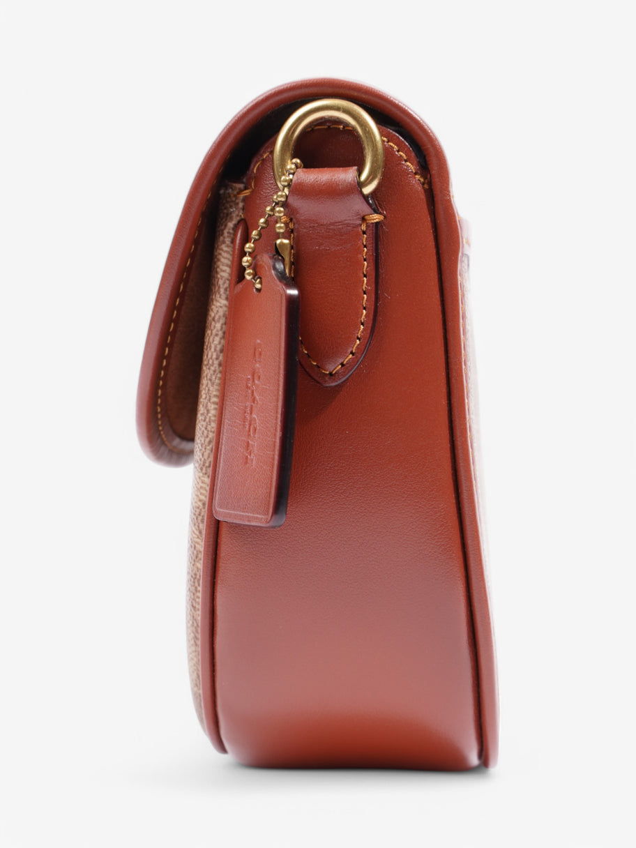 Coach Coach Willow Saddle Handbag Brown / Red Coated Canvas Image 3