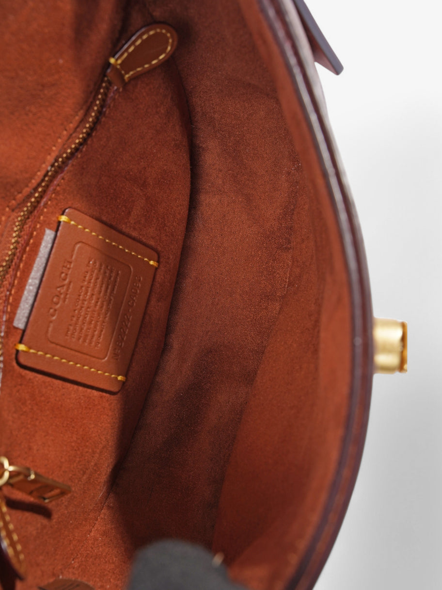Coach Coach Willow Saddle Handbag Brown / Red Coated Canvas Image 9