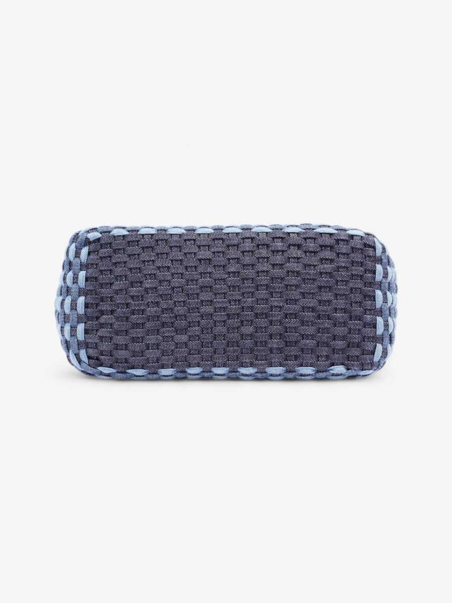 Miu Miu Woven Tote Bag Denim / Dark Blue / White Denim Image 6