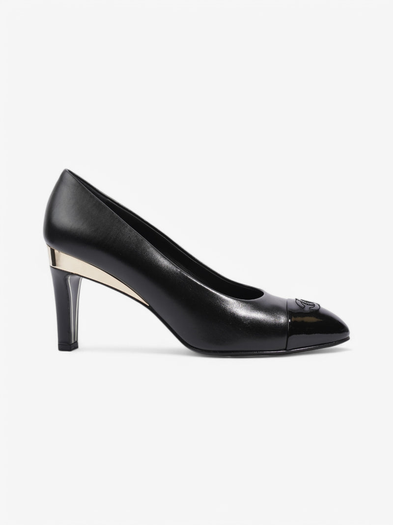  Chanel Pumps 85 Black Leather EU 39.5 UK 6.5
