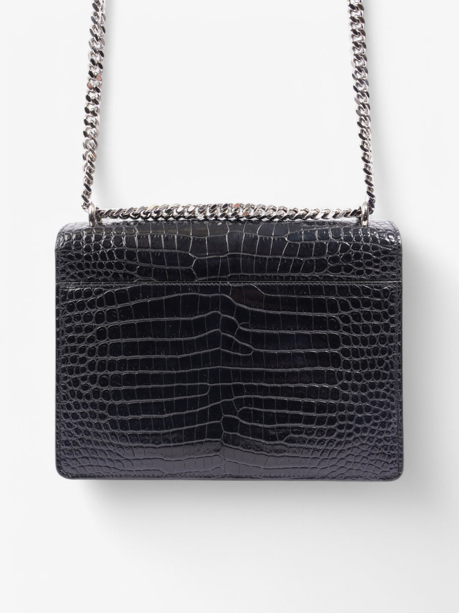 Saint Laurent Sunset Black Embossed Leather Medium Image 4