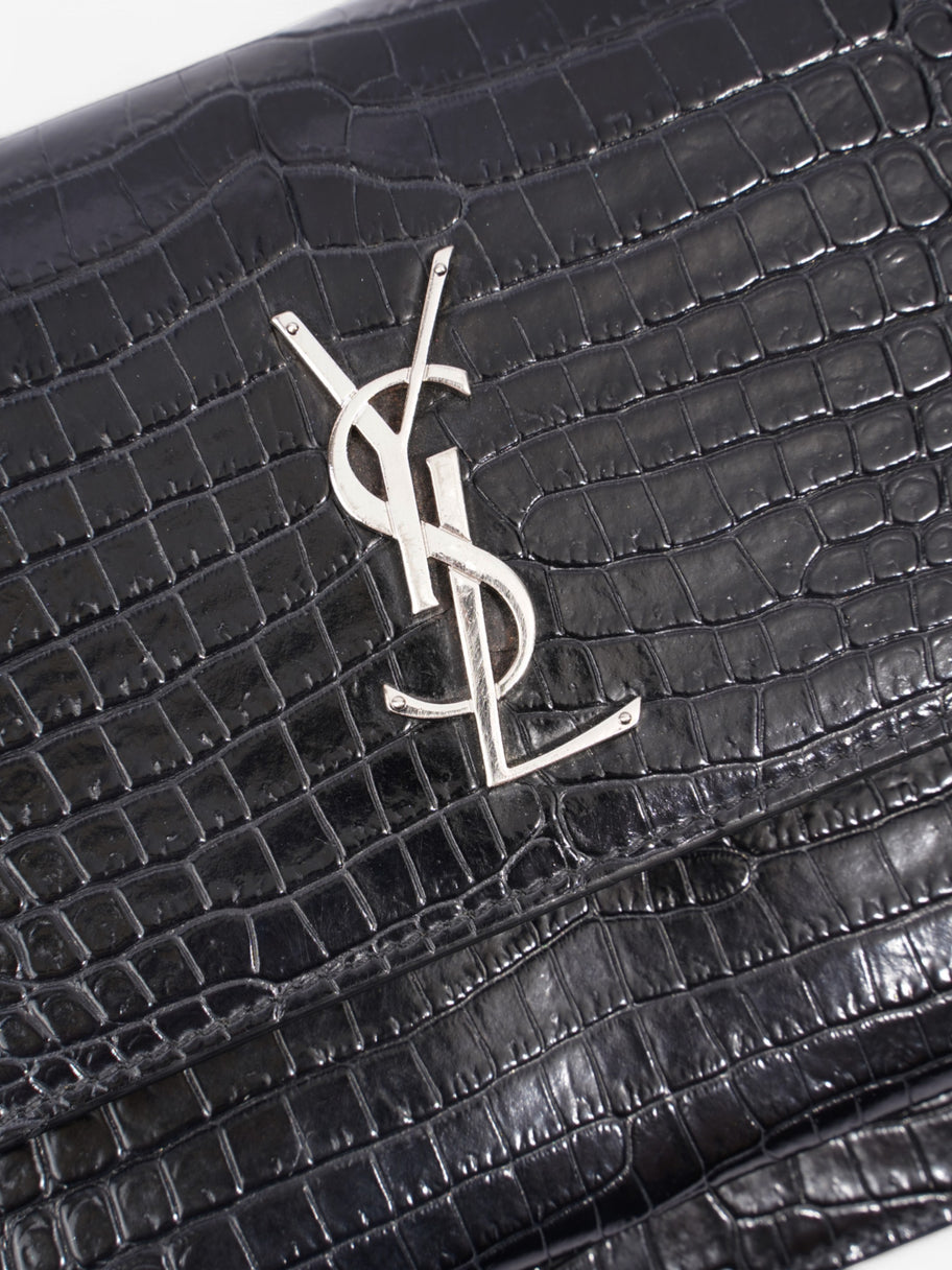 Saint Laurent Sunset Black Embossed Leather Medium Image 7