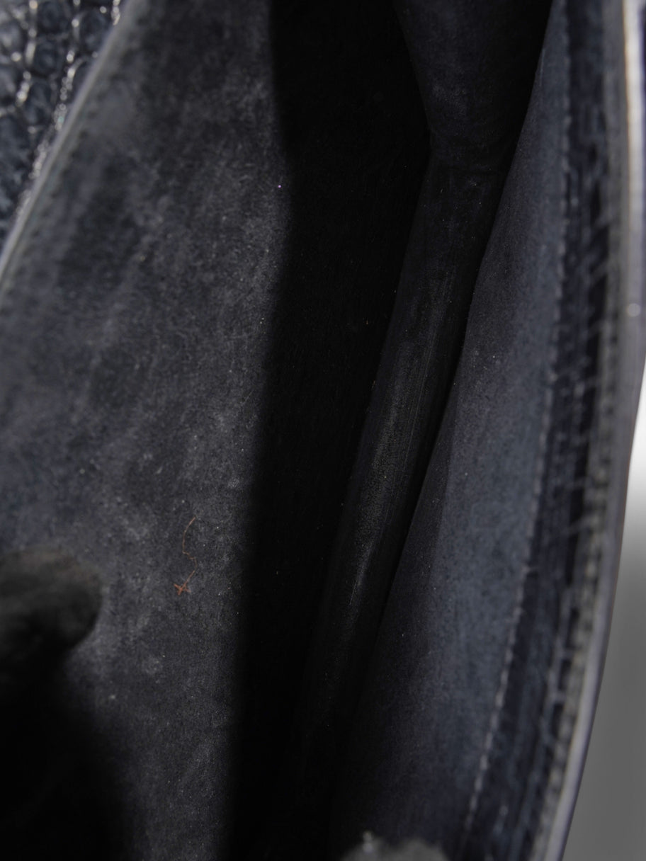 Saint Laurent Sunset Black Embossed Leather Medium Image 8