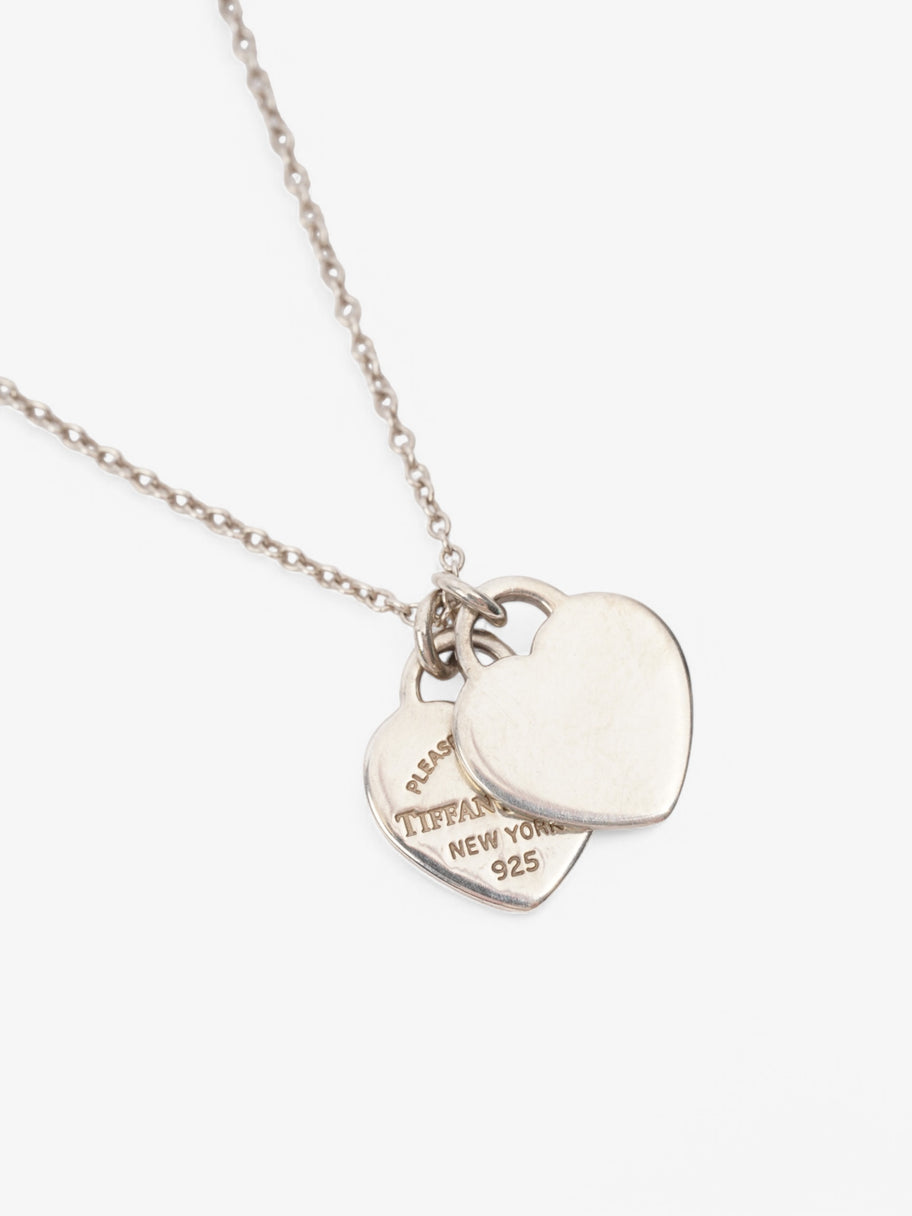 Tiffany and Co Double Heart Tag Pendant Silver Silver Sterling Image 2