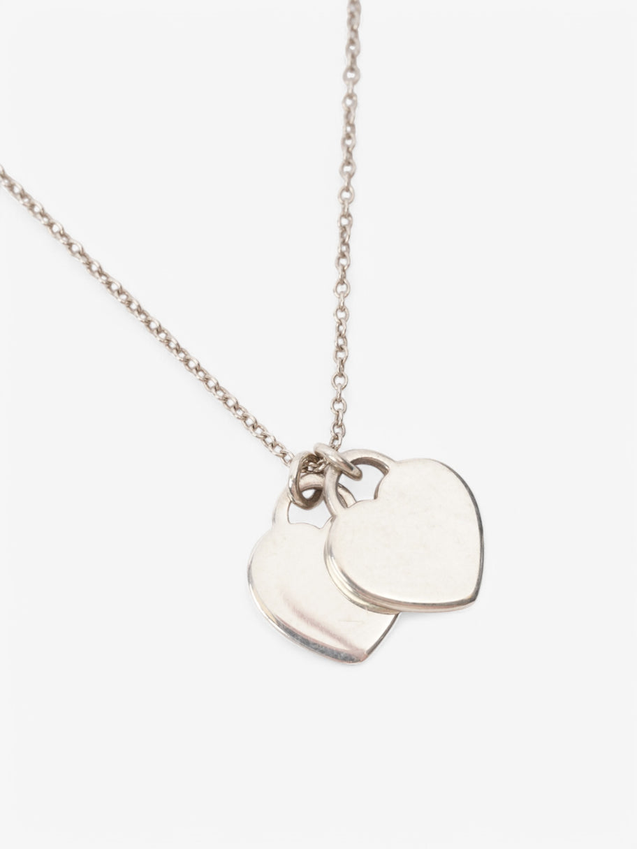 Tiffany and Co Double Heart Tag Pendant Silver Silver Sterling Image 3